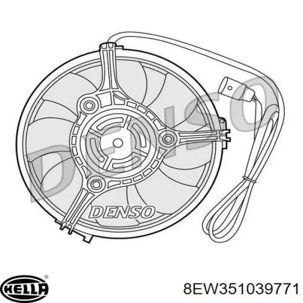 Compre 8EW351039771 HELLA Ventilador elétrico de esfriamento montado (motor + roda de aletas)