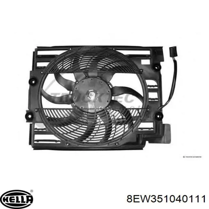 Compre 8EW351040111 HELLA Difusor do radiador de aparelho de ar condicionado, montado com roda de aletas e o motor