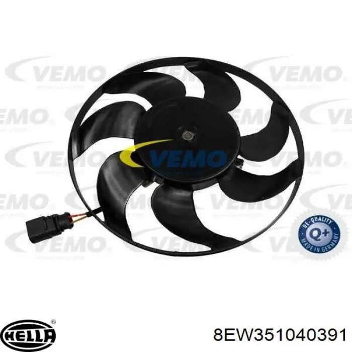 Compre 8EW351040391 HELLA Ventilador elétrico de esfriamento montado (motor + roda de aletas) direito