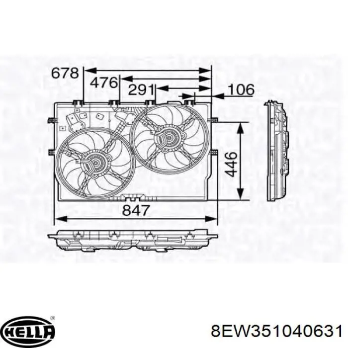 Compre L4840 Fiat/Alfa/Lancia Ventilador elétrico de esfriamento montado (motor + roda de aletas)