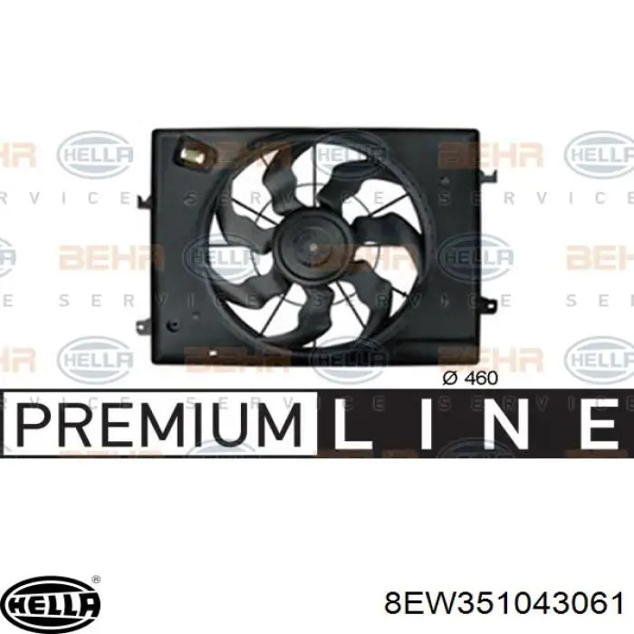  Ventilador elétrico de esfriamento montado (motor + roda de aletas) Hyundai Tucson I SUV (JM) (2004 - 2010) I