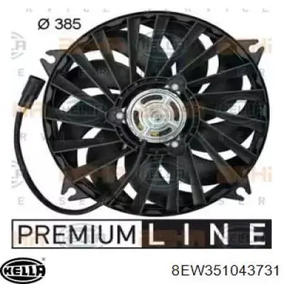 Ventilador elétrico de esfriamento montado (motor + roda de aletas) 8EW351043731 HELLA