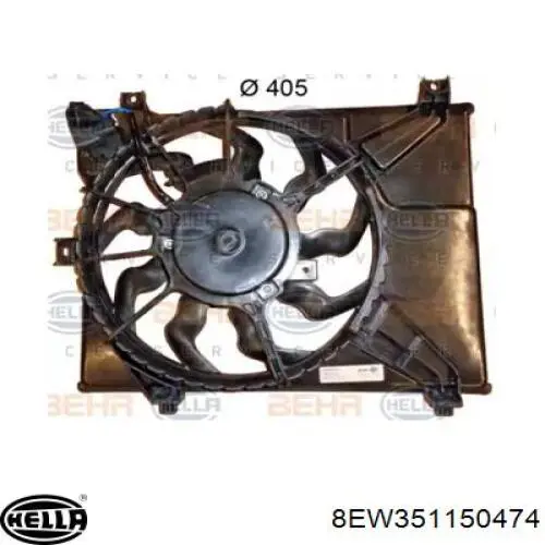 253800X050 Hyundai/Kia Difusor do radiador de esfriamento, montado com motor e roda de aletas