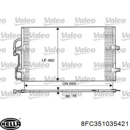 Radiador de aparelho de ar condicionado 0090160018 Depo/Loro/Abakus