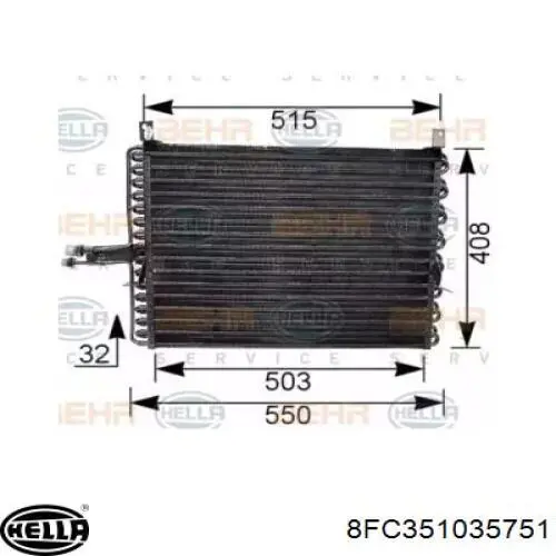 Radiador de aparelho de ar condicionado HELLA 8FC351035751 preço, a partir de 210,58 USD
