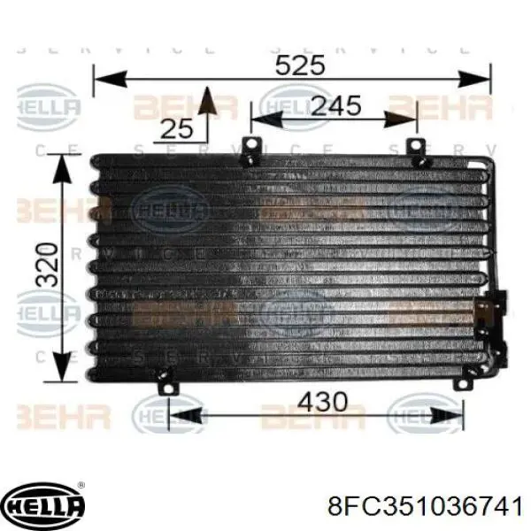 Compre 8FC351036741 HELLA Radiador de aparelho de ar condicionado