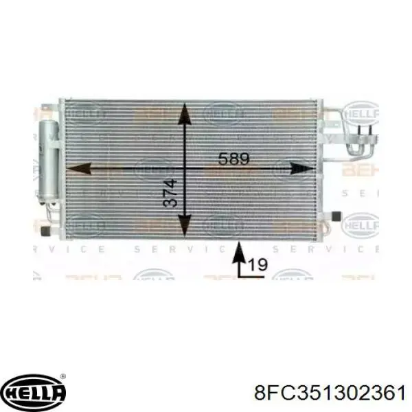 Compre 8FC351302361 HELLA Radiador de aparelho de ar condicionado