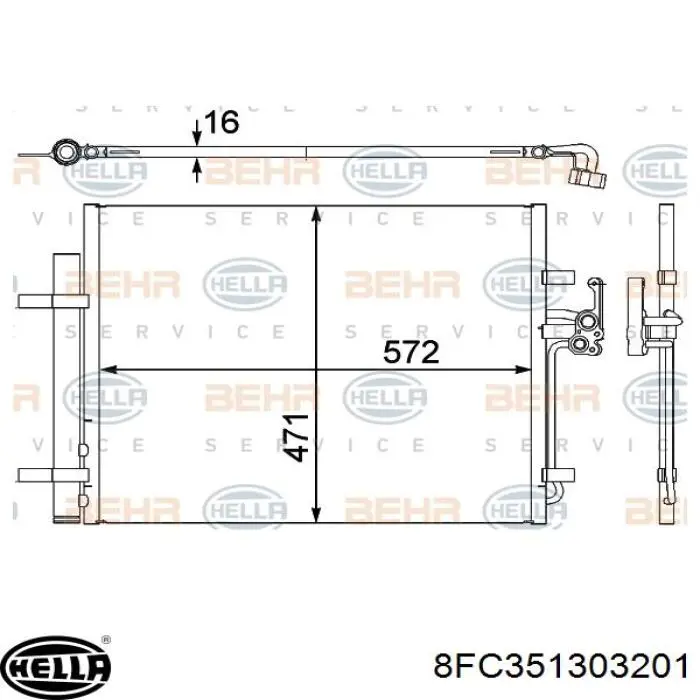 Compre 8FC351303201 HELLA Radiador de aparelho de ar condicionado
