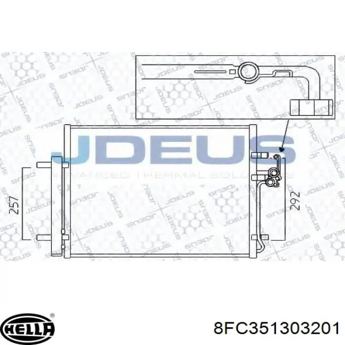 Radiador de aparelho de ar condicionado 8FC351303201 HELLA