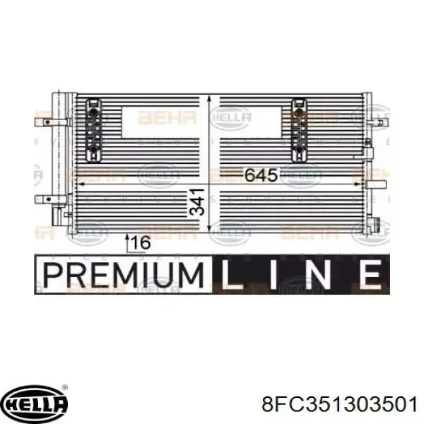 Radiador de aparelho de ar condicionado HELLA 8FC351303501 preço, a partir de 104,78 USD