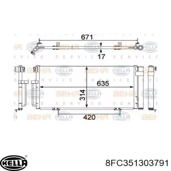 Radiador de aparelho de ar condicionado 814063 VALEO