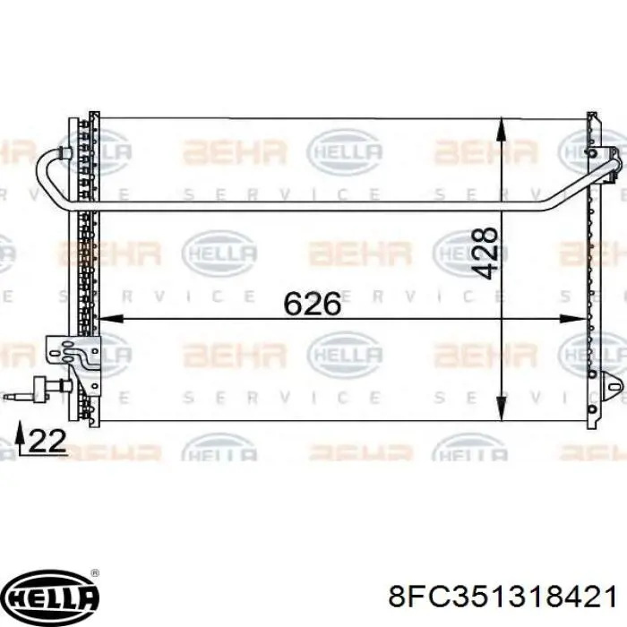 Radiador de aparelho de ar condicionado para Ford Mustang  