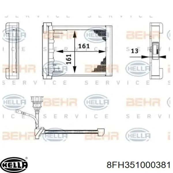 Radiador de forno (de aquecedor) HELLA 8FH351000381 preço, a partir de 126,63 USD