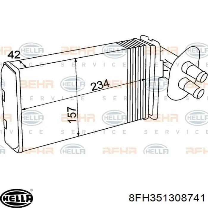 Radiador de forno (de aquecedor) HELLA 8FH351308741 preço, a partir de 23,78 USD