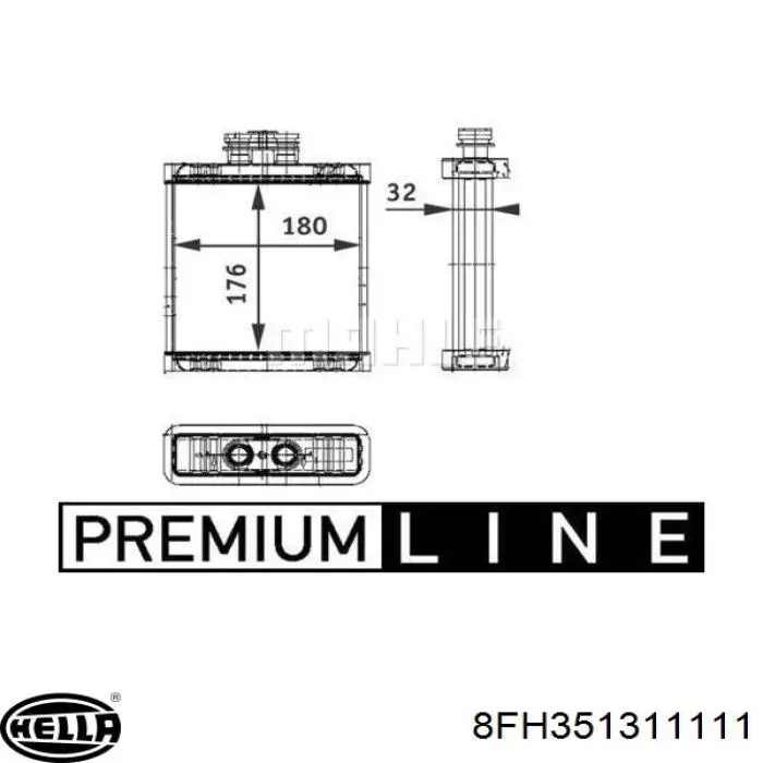 Compre 8FH351311111 HELLA Radiador de forno (de aquecedor)