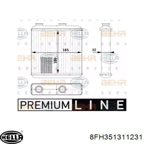 Radiador de forno (de aquecedor) 8FH351311231 HELLA