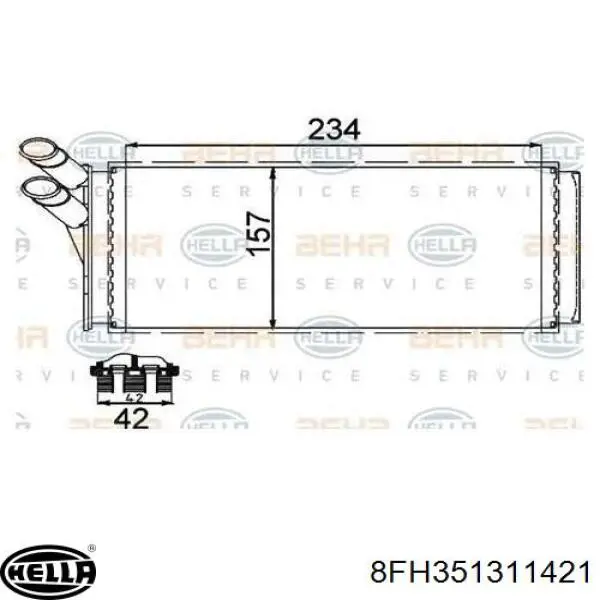 Radiador de forno (de aquecedor) HELLA 8FH351311421 preço, a partir de 24,10 USD