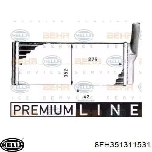 Radiador de forno (de aquecedor) 8FH351311531 HELLA