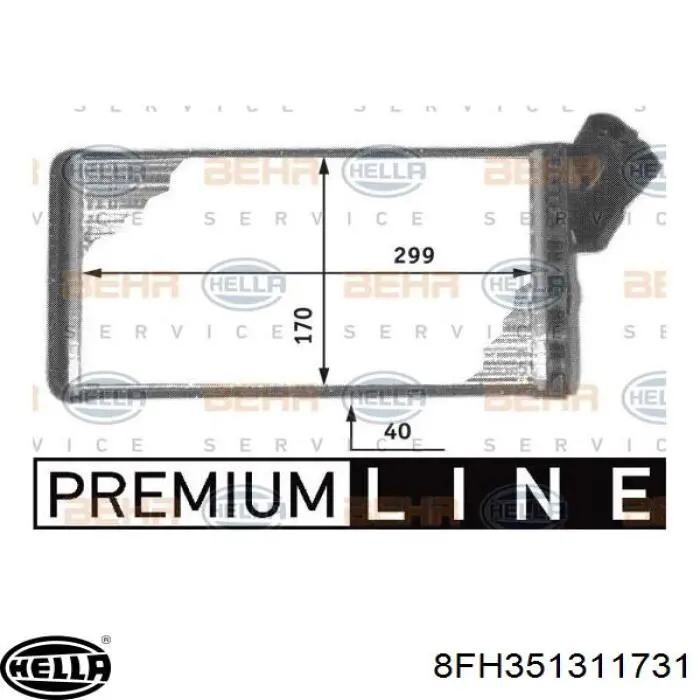 Radiador de forno (de aquecedor) 8FH351311731 HELLA