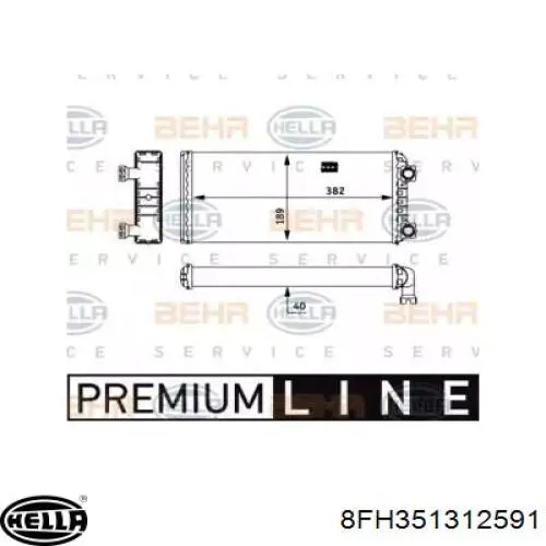 Radiador de forno (de aquecedor) 8FH351312591 HELLA