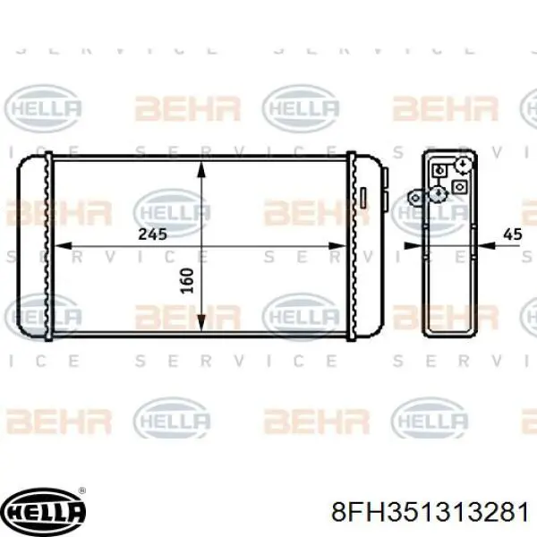 Radiador de forno (de aquecedor) 90229066 Opel