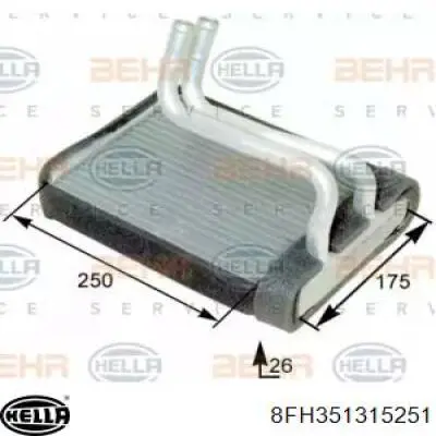 Compre 8FH351315251 HELLA Radiador de forno (de aquecedor)