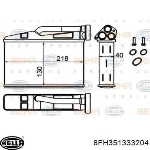 Compre 8FH351333204 HELLA Radiador de forno (de aquecedor)
