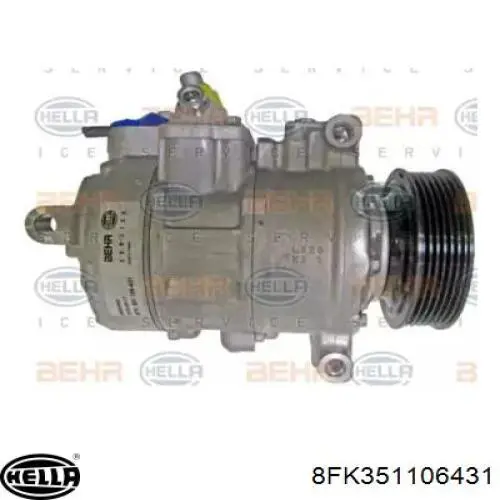 8FK351106431 HELLA Compressor de aparelho de ar condicionado