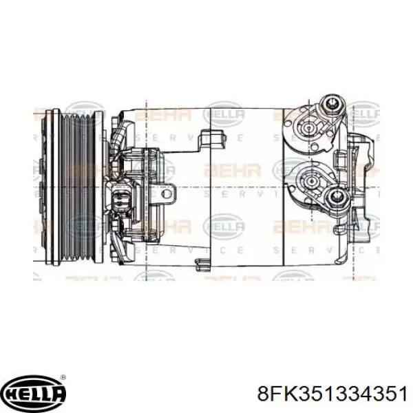 Compressor de aparelho de ar condicionado 8FK351334351 HELLA