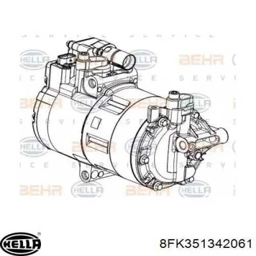 8FK351342061 HELLA Compressor de aparelho de ar condicionado