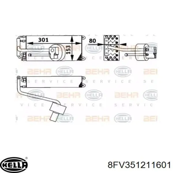 Vaporizador de aparelho de ar condicionado HELLA 8FV351211601 preço, a partir de 192,91 USD