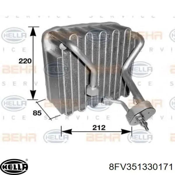 Vaporizador de aparelho de ar condicionado HELLA 8FV351330171 preço, a partir de 216,55 USD