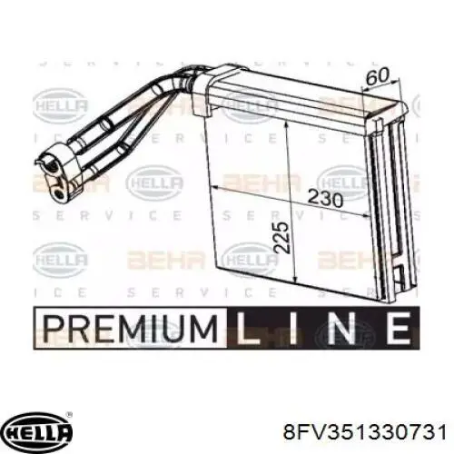 Vaporizador de aparelho de ar condicionado 8FV351330731 HELLA