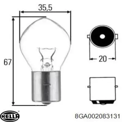 Compre 8GA002083131 HELLA Lâmpada