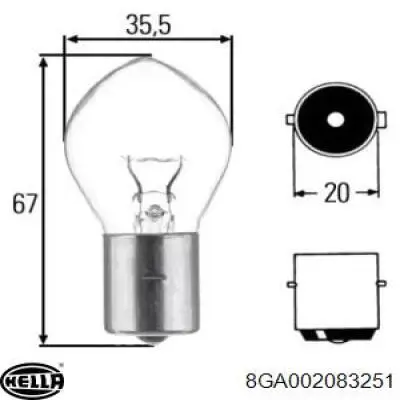 Compre 8GA002083251 HELLA Lâmpada