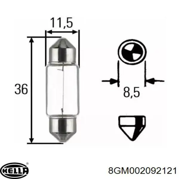 Compre 8GM002092121 HELLA Lâmpada de quebra-luz de iluminação de salão/de cabina