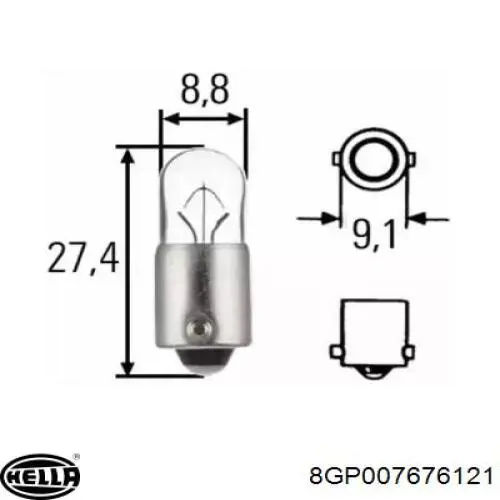 Compre 8GP007676121 HELLA Lâmpada