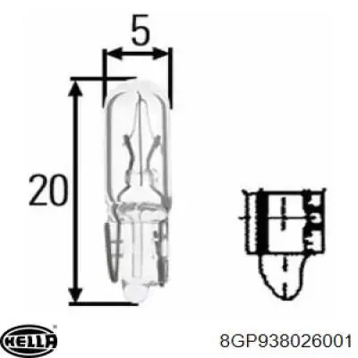 Compre 8GP938026001 HELLA Lâmpada