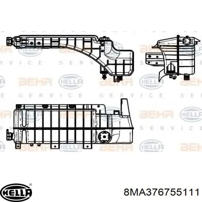 Tanque do radiador 8MA376755111 HELLA