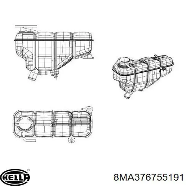 Tanque de expansão do sistema de esfriamento 8MA376755191 HELLA