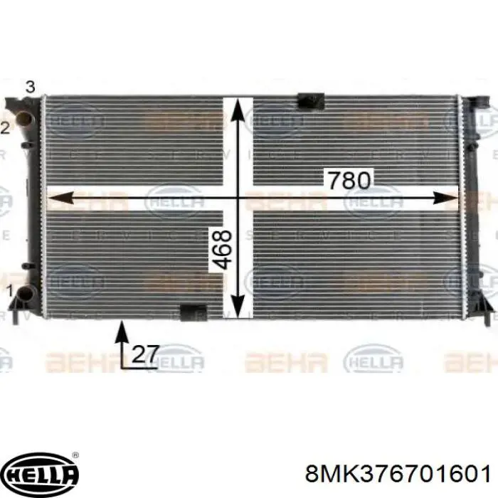Radiador de esfriamento de motor 93868888 General Motors