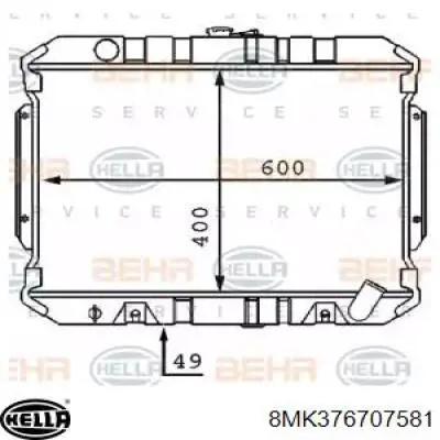 Radiador de esfriamento de motor 8MK376707581 HELLA