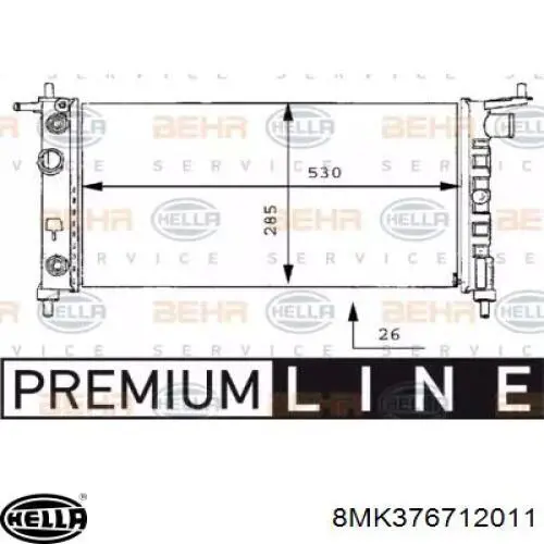 Radiador de esfriamento de motor 8MK376712011 HELLA