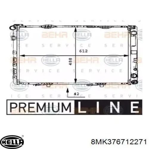 Radiador de esfriamento de motor 8MK376712271 HELLA