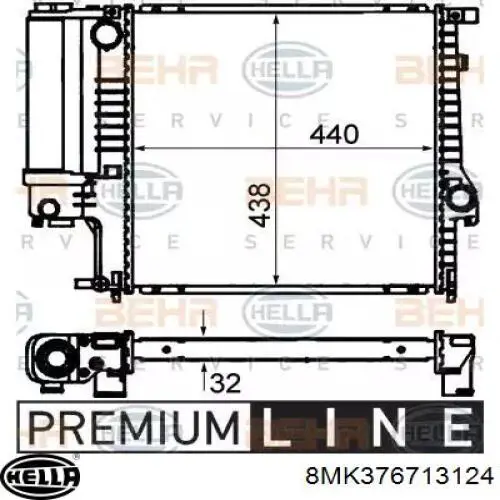 Radiador de esfriamento de motor 8MK376713124 HELLA