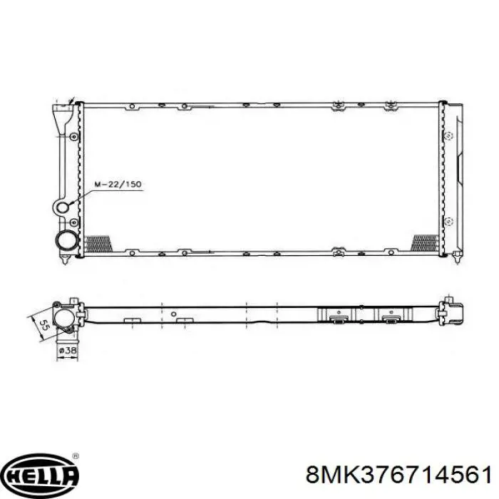 Radiador de esfriamento de motor 8MK376714561 HELLA