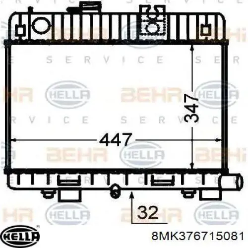 Radiador de esfriamento de motor 8MK376715081 HELLA