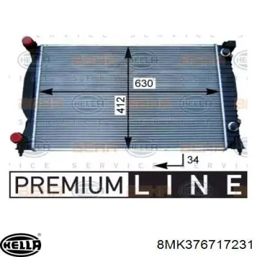 Radiador de esfriamento de motor 8MK376717231 HELLA