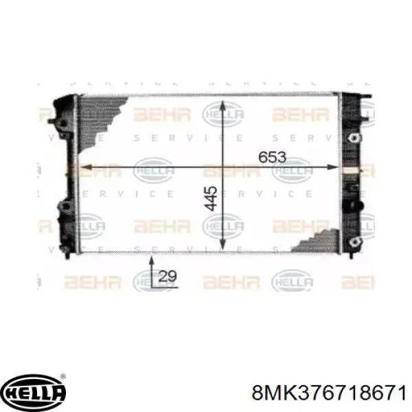 Radiador de esfriamento de motor 8MK376718671 HELLA