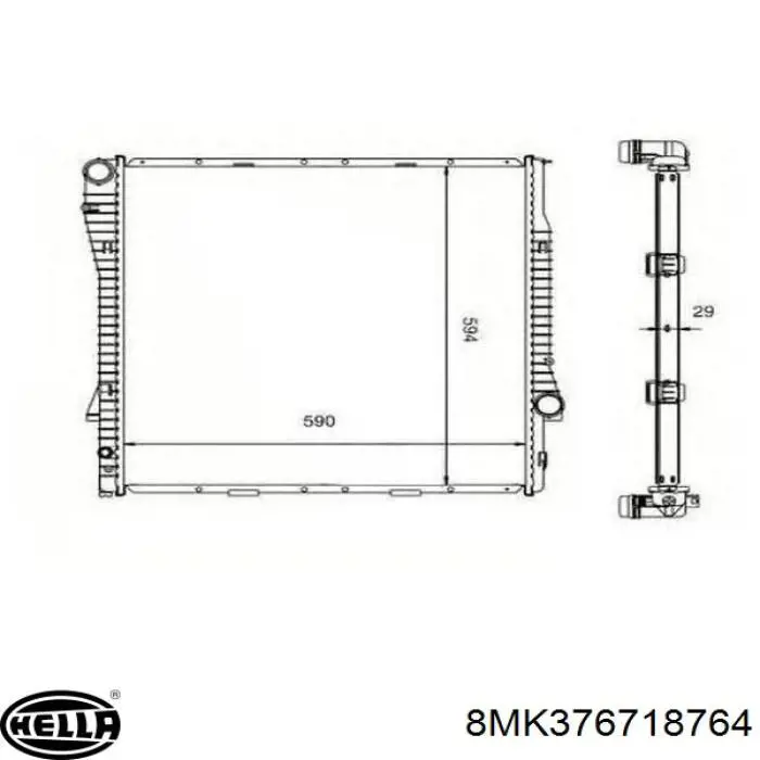 Radiador de esfriamento de motor 8MK376718764 HELLA